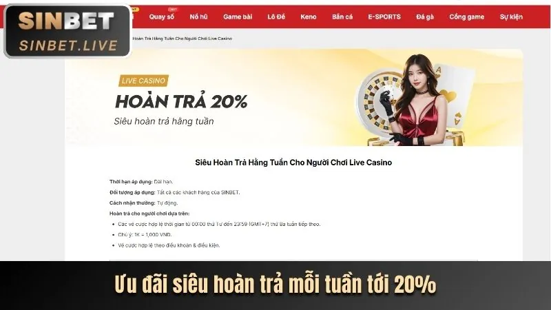 Hoàn trả không giới hạn 39bt